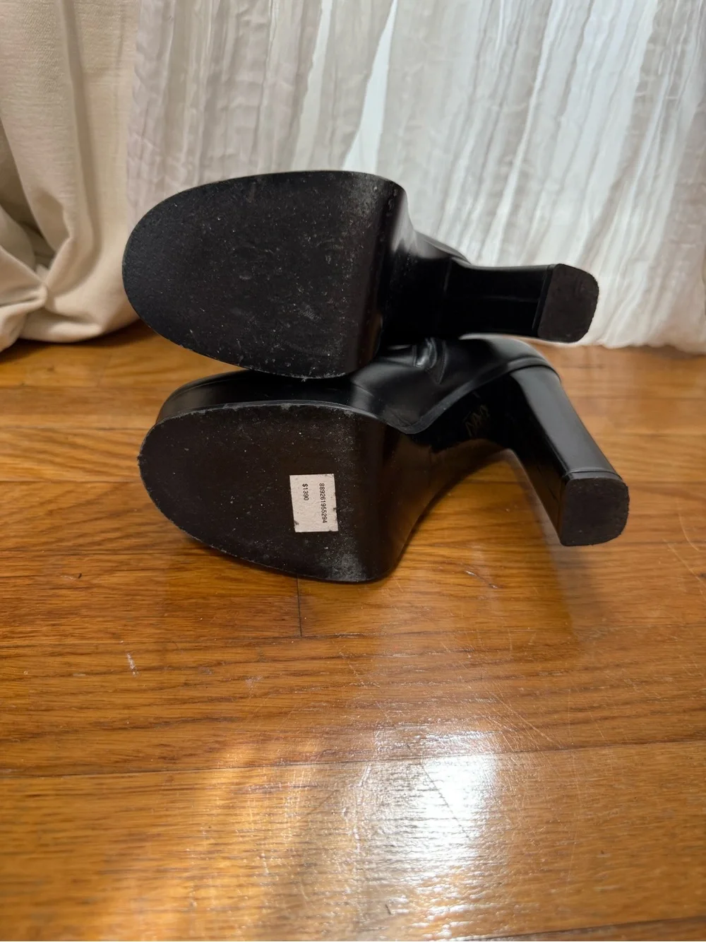 Alexander McQueen Black Leather Platform Ankle Boots